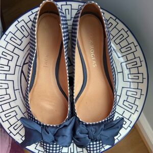 Jack Rogers Blue Gingham Bow Flats